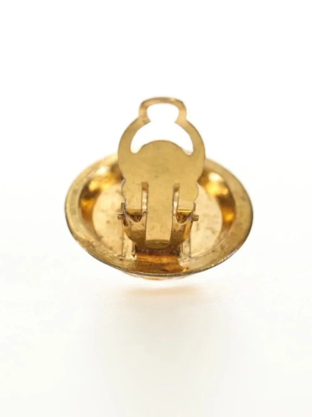 CHANEL Earring metal Gold CC Auth 185854M